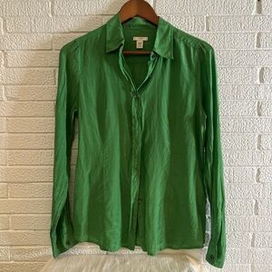 Green j. Crew silk cotton blend Shirt